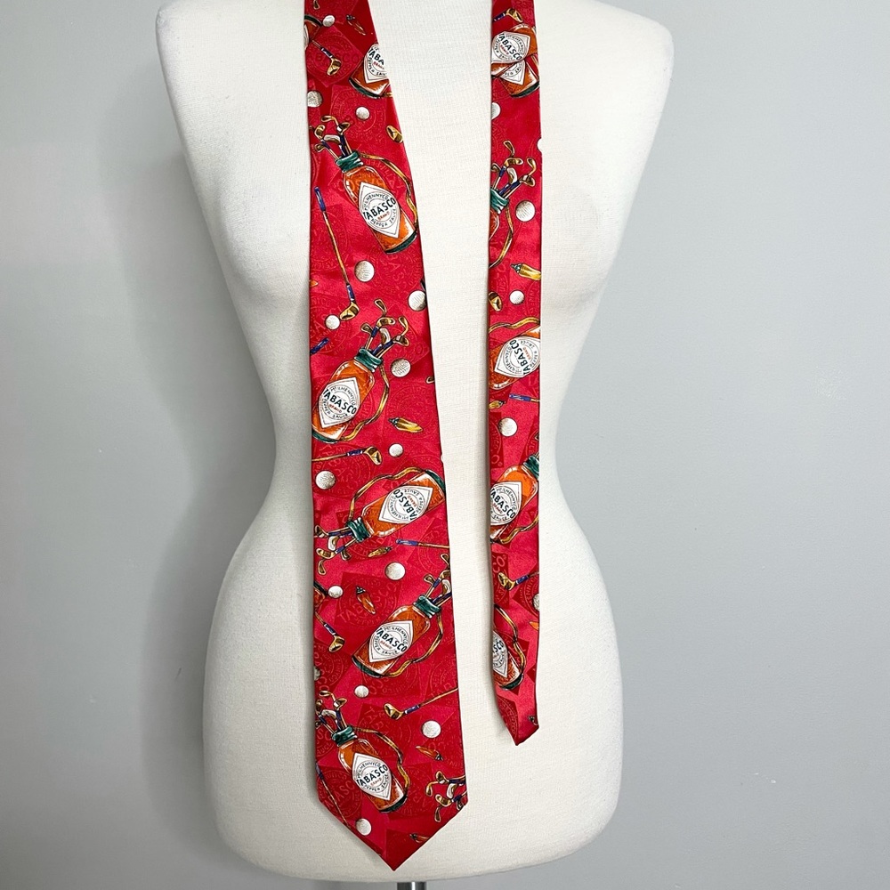 TABASCO Men’s Tabasco Bottle Golf Bag 100% Silk Novelty Neck Tie